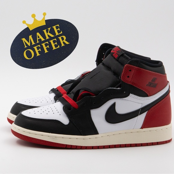 AIR JORDAN 1 High “Black Toe Reimagined” GS Sz 6M (≈ 7.5W)